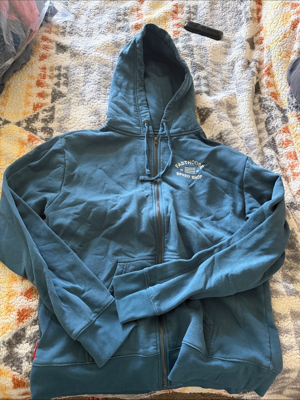 Fasthouse Teal Full-Zip Hoodie for Men